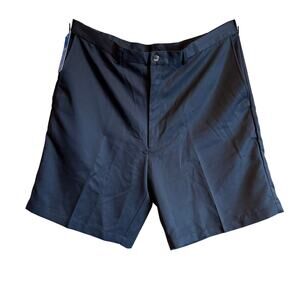 Haggar Shorts Mens 40 Cool 18 Black Performance Chino Flat Front Pockets